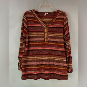 Cato ladies long sleeve striped top size XL